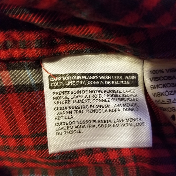 Levi's Plaid Lightweight Flannel Button Down Sz L - Picture 5 of 5